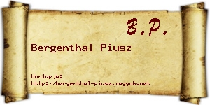 Bergenthal Piusz névjegykártya
